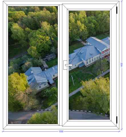 Двухстворчатое окно WHS 72 Фряново