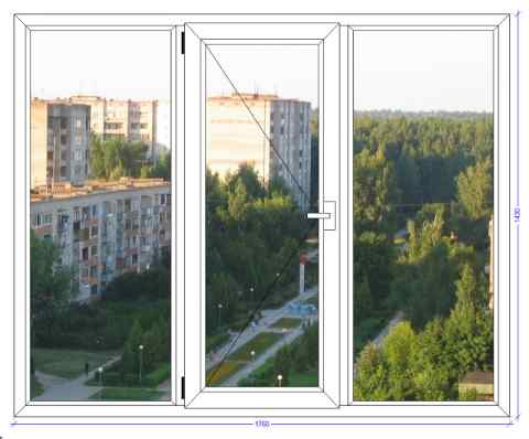 Трехстворчатое окно ВХС 60 Белоозерский