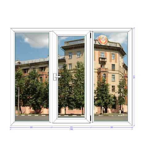 Трехстворчатое окно Grunder Краснознаменск
