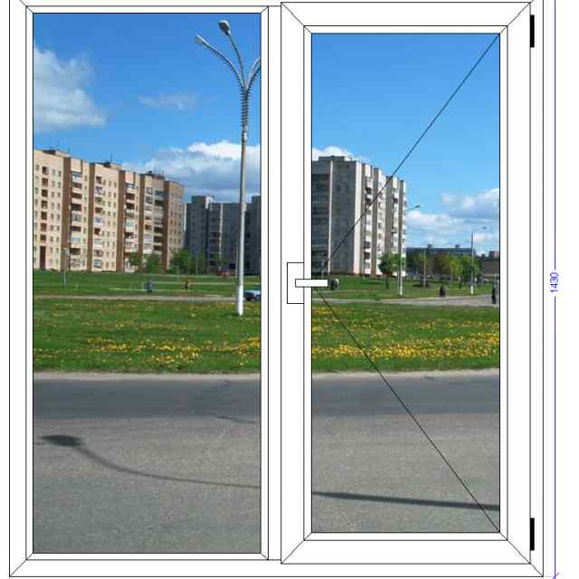 Двухстворчатое окно VEKA Euroline Черноголовка